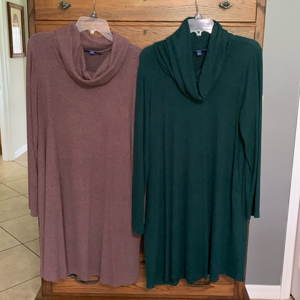Long sleeve cowl neck dresses